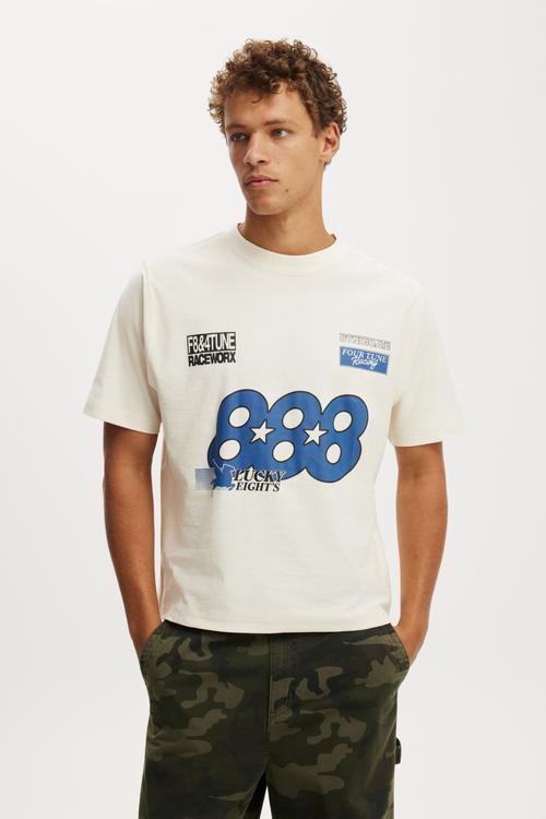 Cropped Fit Graphic T-shirt - Creampuff/F8 & 4Tune
