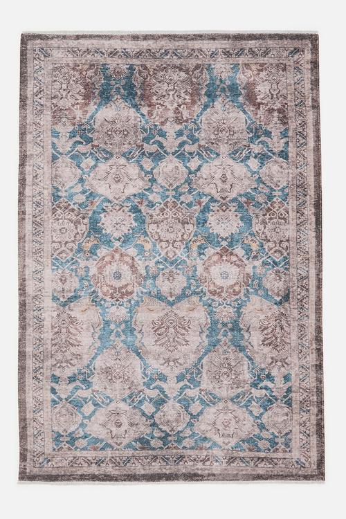 Eve Plush Woven Floral  Rug Rust
