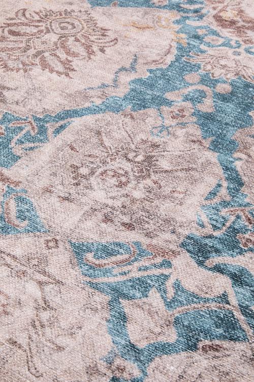 Eve Plush Woven Floral  Rug Rust