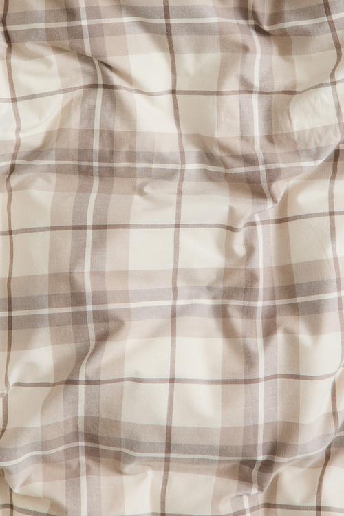 Flannel double/king duvet cover set - beige/checked