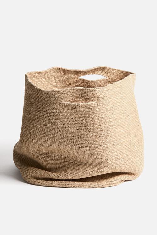Jute storage basket - light beige