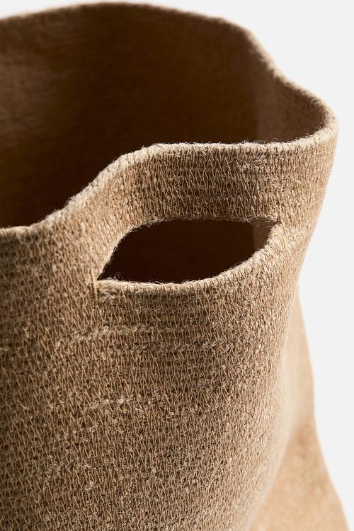 Jute storage basket - light beige