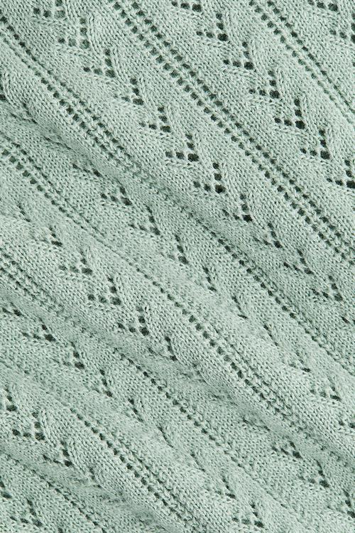 Pointelle-knit cotton cardigan -  light green