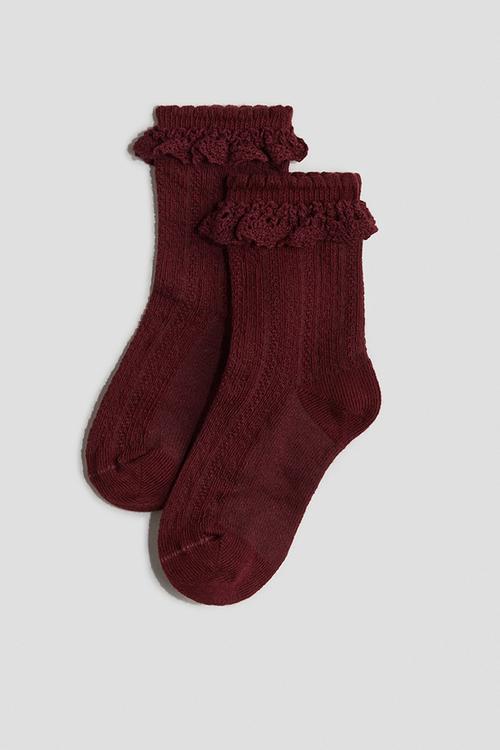 4-Pack socks - dark red/beige