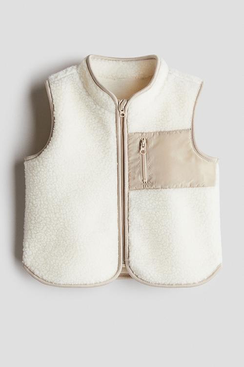 Teddy gilet -  white/beige
