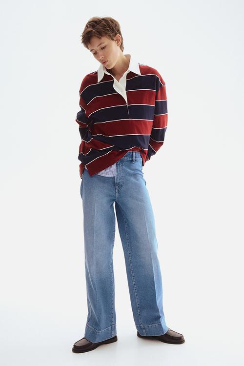 Wide high jeans - light denim blue