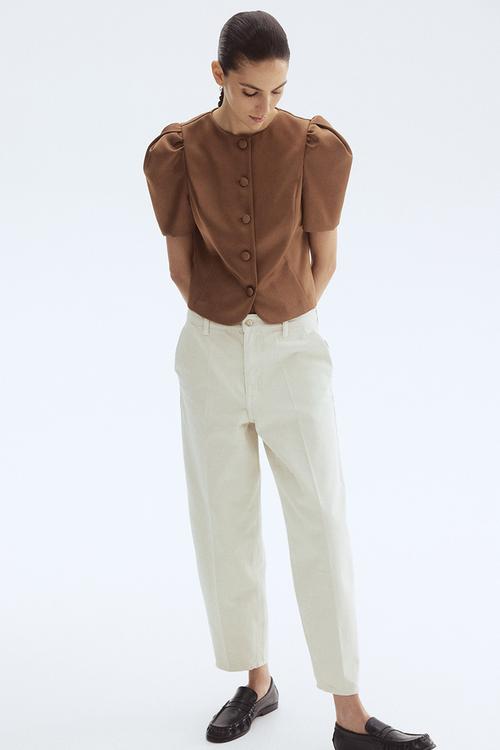 Barrel high ankle jeans - white