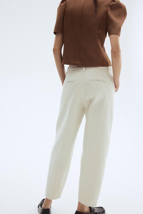 Barrel high ankle jeans - white