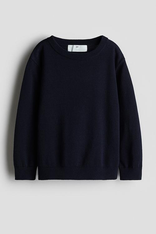 Cotton jumper - navy blue