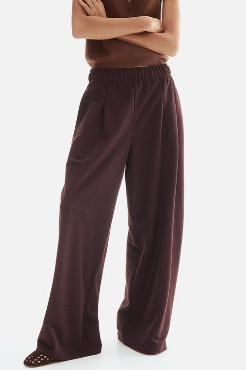 Pull-on trousers - dark brown