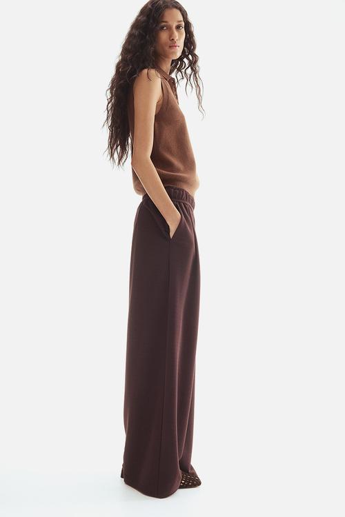 Pull-on trousers - dark brown