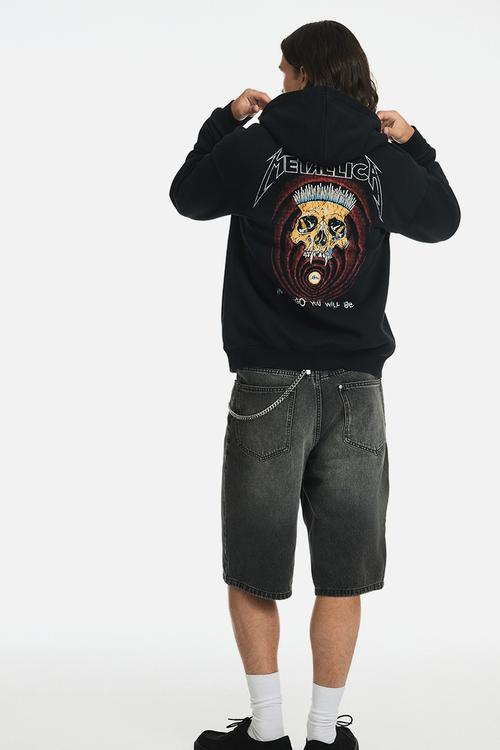 Loose fit hoodie - black/metallica 