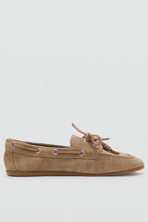 Eris suede boat shoe - light pastel brown