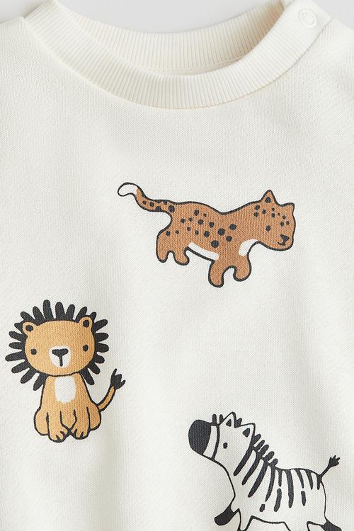Printed sweatshirt - white wild animals