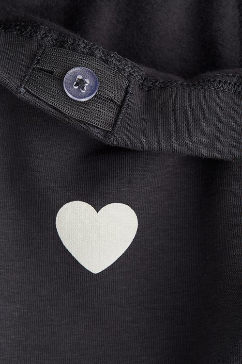 Brushed-inside leggings - dark grey/hearts 