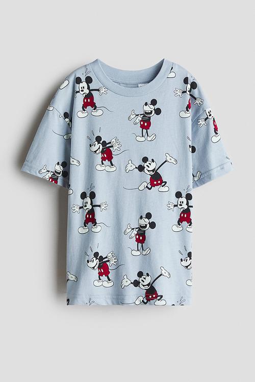 Printed T-shirt - light blue/mickey mouse