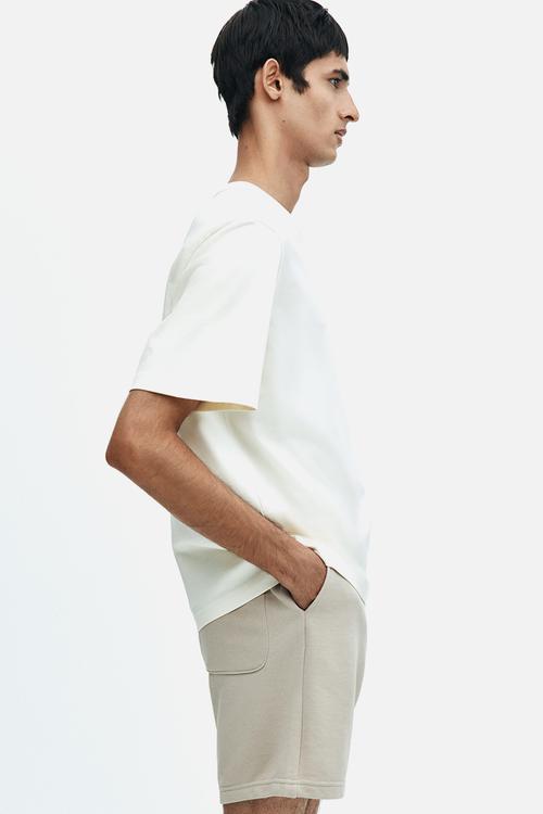 Regular fit sweatshorts - beige