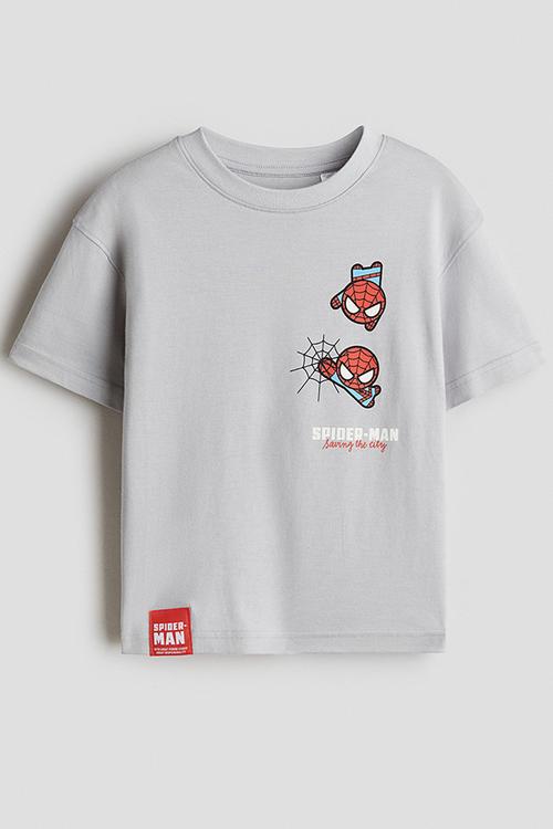 Printed T-shirt - light grey/spider-man