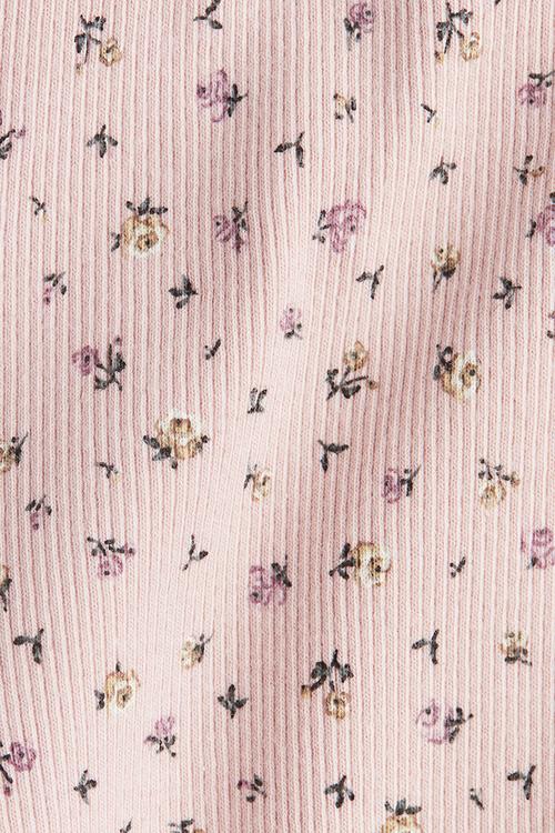 Flared leggings - light pink floral