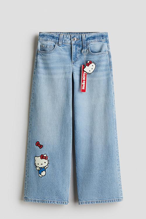 Loose fit jeans - light denim blue/hello kitty