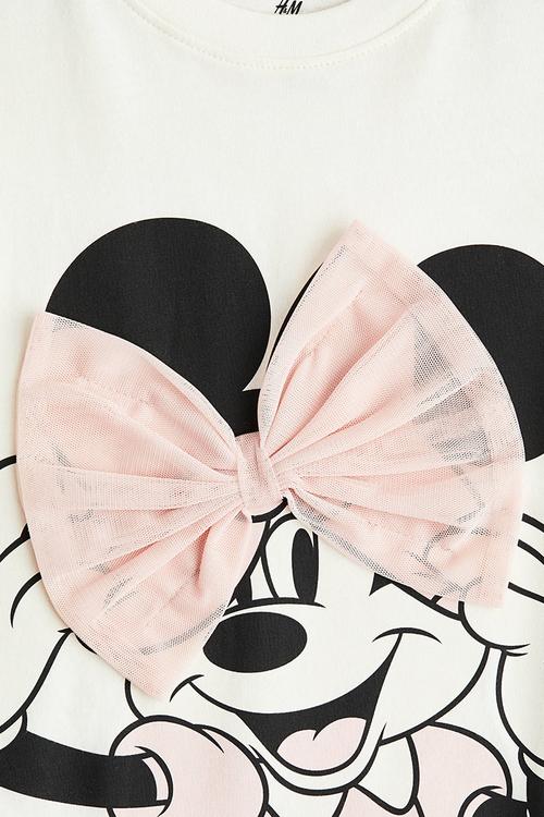 Print-motif cotton T-shirt - white minnie mouse