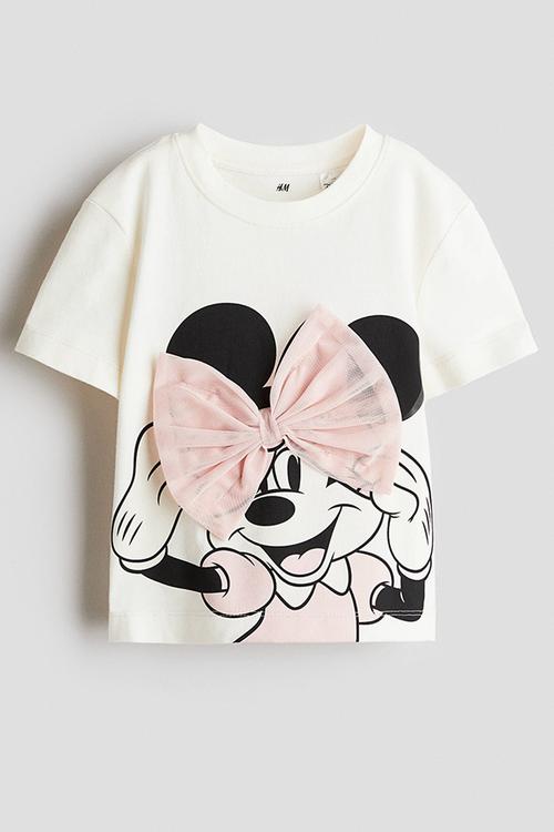 Print-motif cotton T-shirt - white minnie mouse