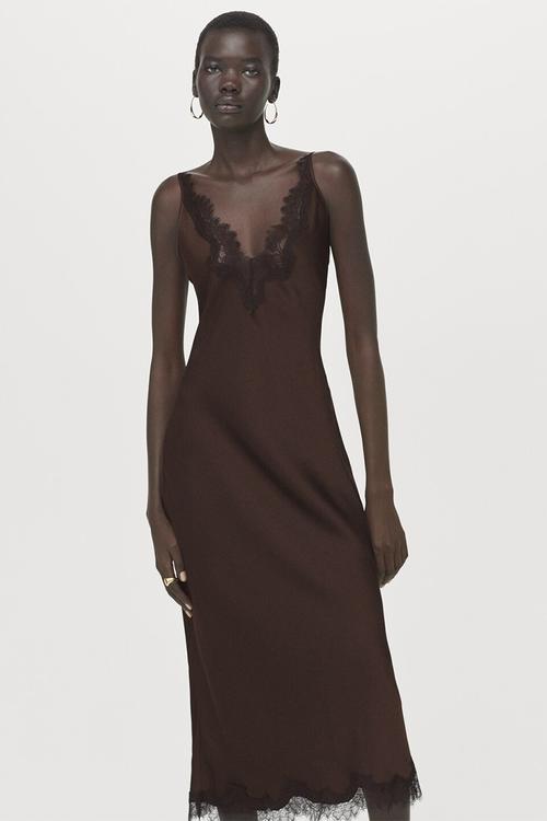 Dress silver - brown