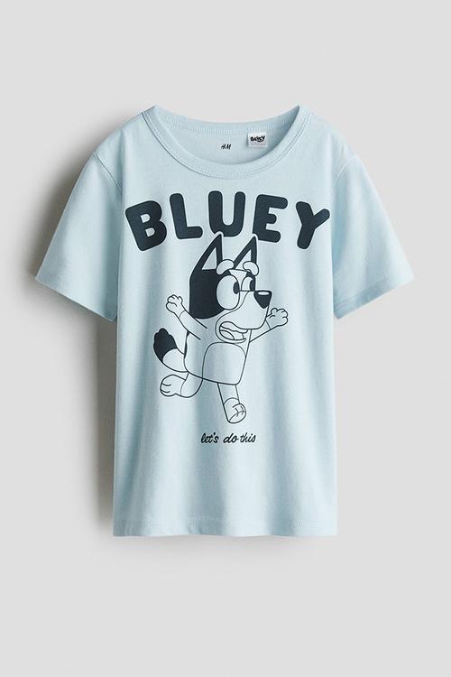 Printed T-shirt - light blue bluey