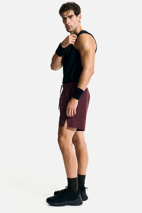 Mid-length sports shorts with drymove™ - light burgundy