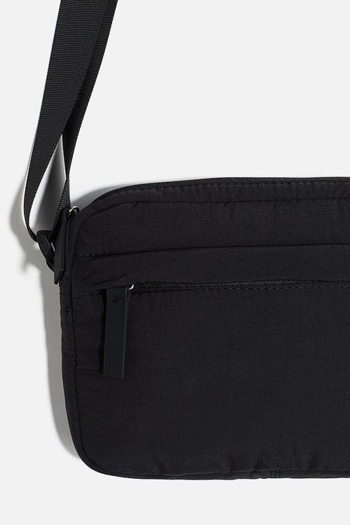 Nylon crossbody bag - black