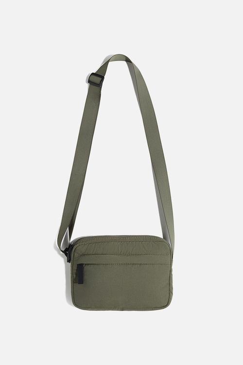 Nylon crossbody bag - dark green