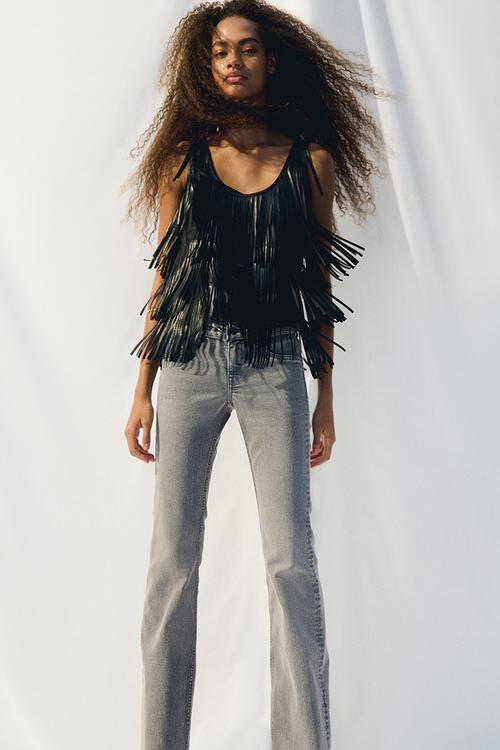 Flared low jeans - denim grey 