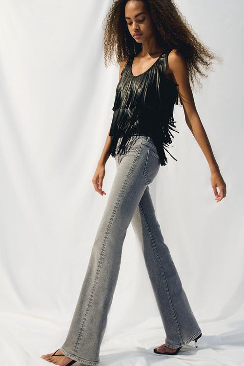 Flared low jeans - denim grey 