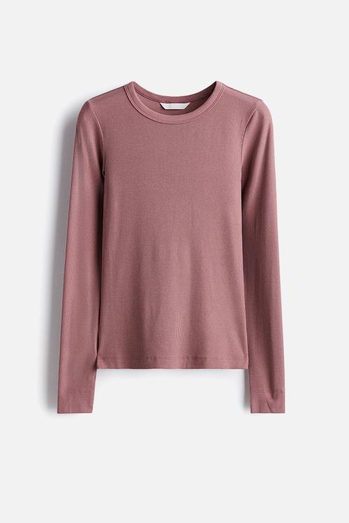Ribbed top - dusty pink