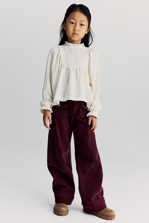 Wide leg jeans - dark red