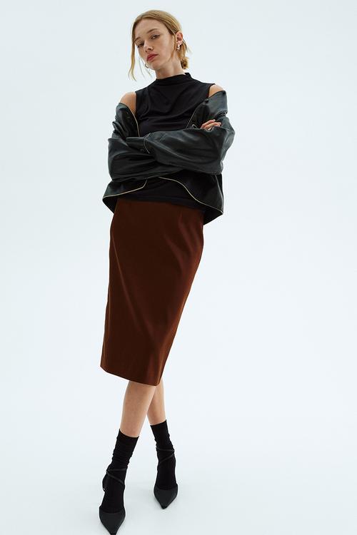 Pencil skirt - dark brown