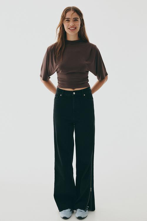 Draped top - dark brown
