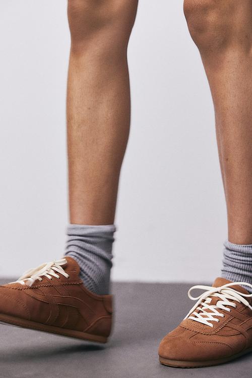 Suede trainers - brown