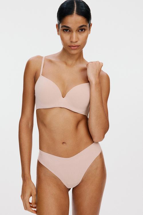 3-Pack invisible cotton brazilian briefs - beige