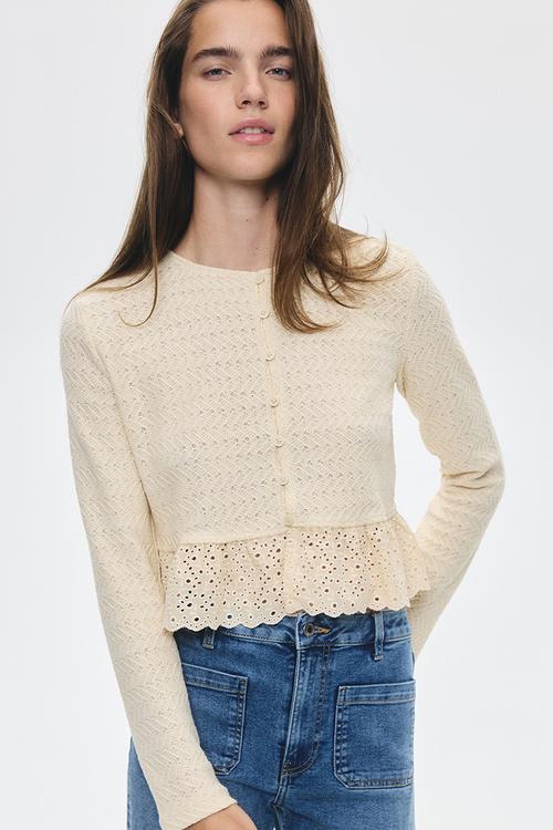 Peplum cardigan - light beige