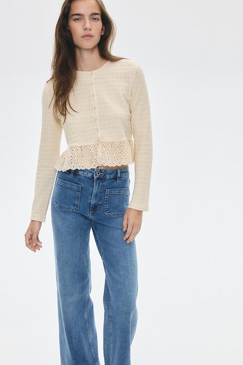 Peplum cardigan - light beige