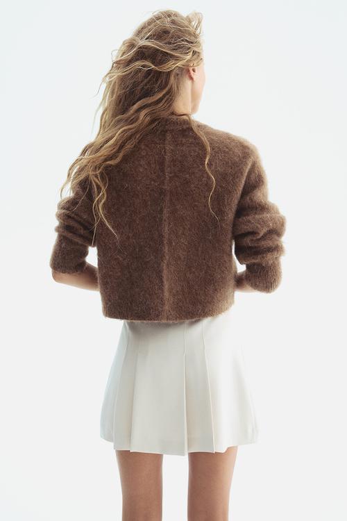 Pleated skort - light beige