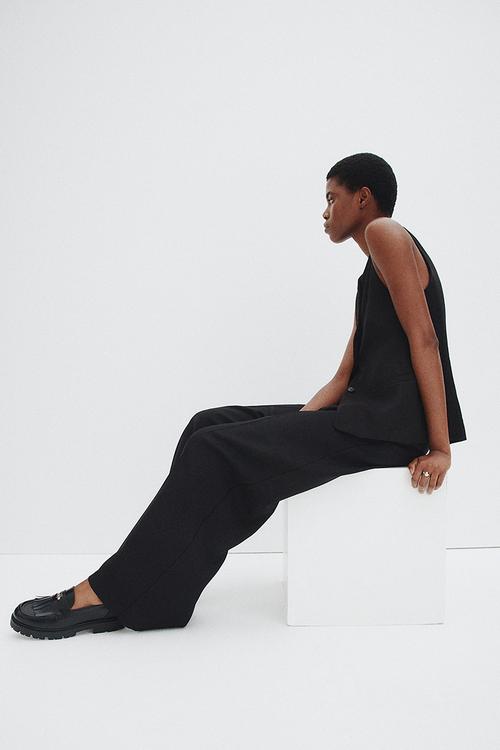 Fringe-trimmed loafers - black