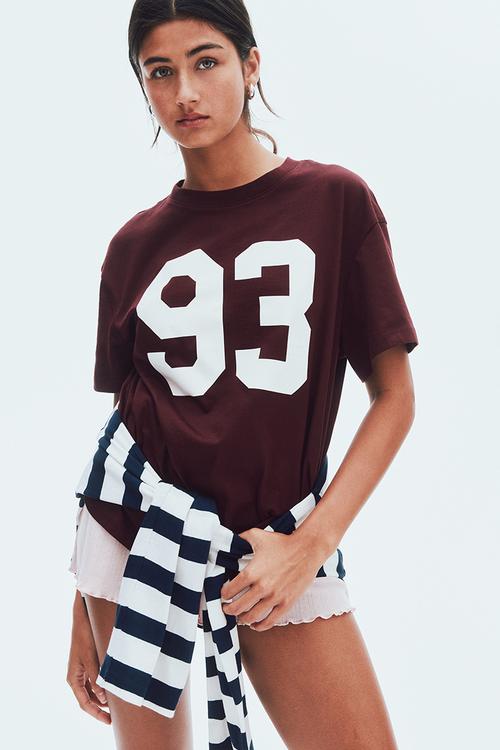 Loose-fit t-shirt -  burgundy