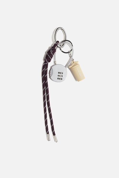 Bag charm - silver-coloured padlock