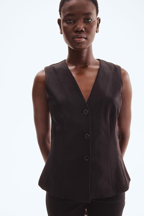 Peplum waistcoat - black