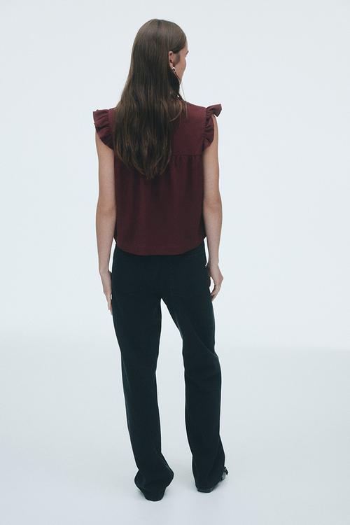 Crinkled top - burgundy  
