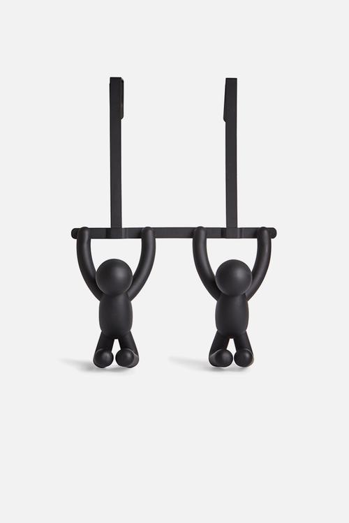 Buddy double over-the-door hook - black