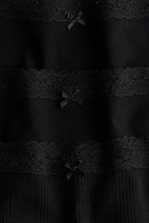 3-pack lace-trimmed hipster briefs - black