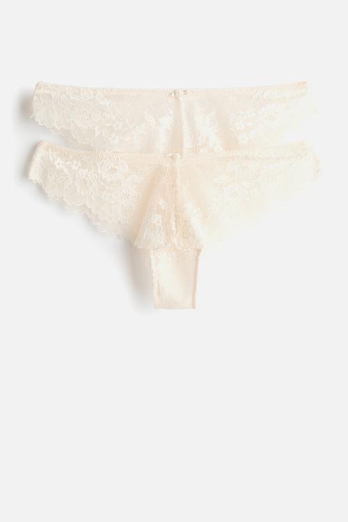 2-pack lace brazilian briefs - white